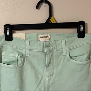 L’AGENCE - SADA JEAN High Rise In Light Mint Green Sz 26 NWT